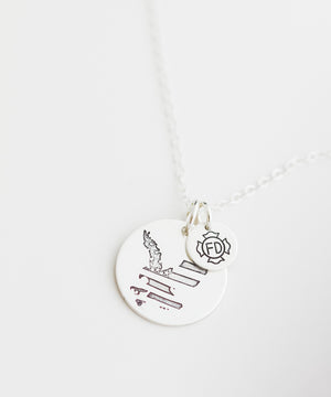 Freedom Forged Eagle + Fire Department Tiny Coin Necklace