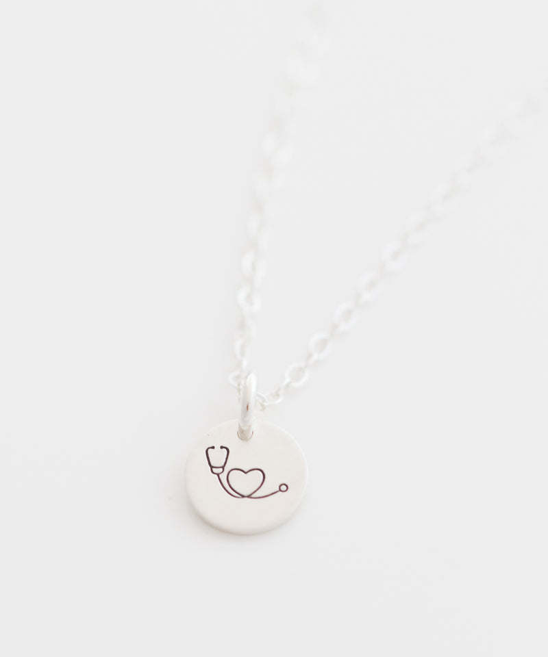 Stethoscope Tiny Coin Necklace
