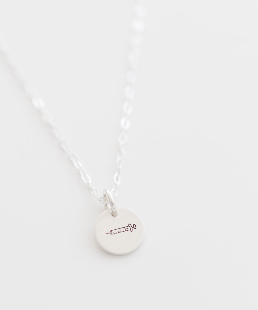 Syringe Tiny Coin Necklace