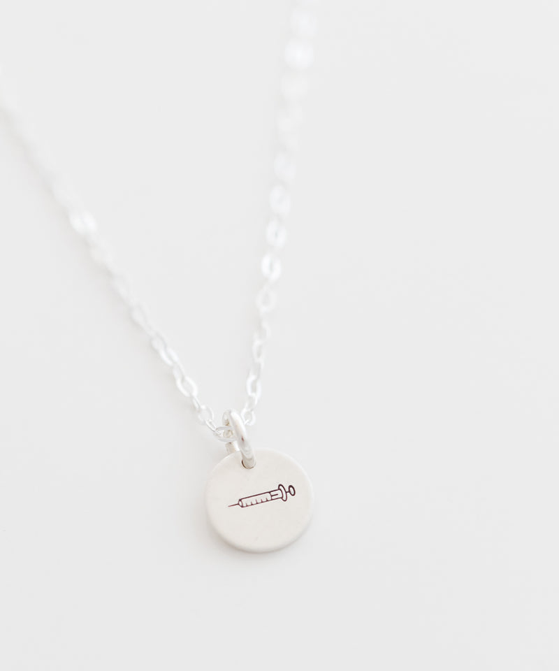 Syringe Tiny Coin Necklace