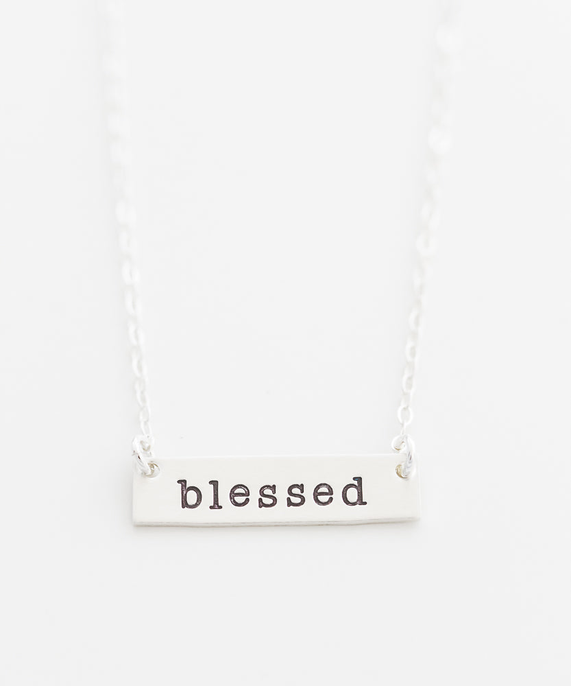 'Blessed' Petite Bar Necklace