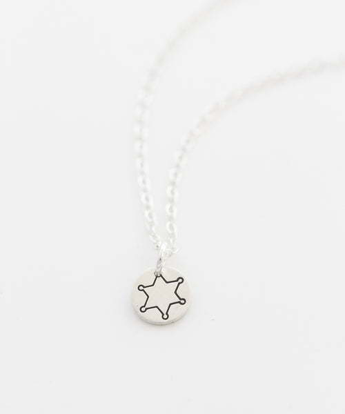 Sheriff Badge Tiny Coin Necklace