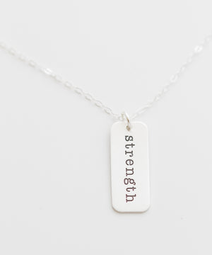 'Strength' Tag Necklace