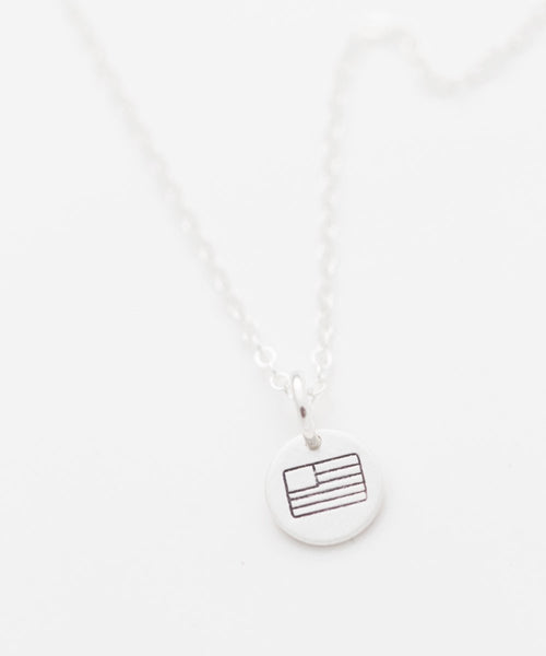 American Flag Tiny Coin Necklace