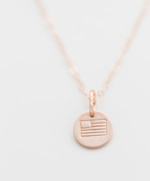 American Flag Tiny Coin Necklace