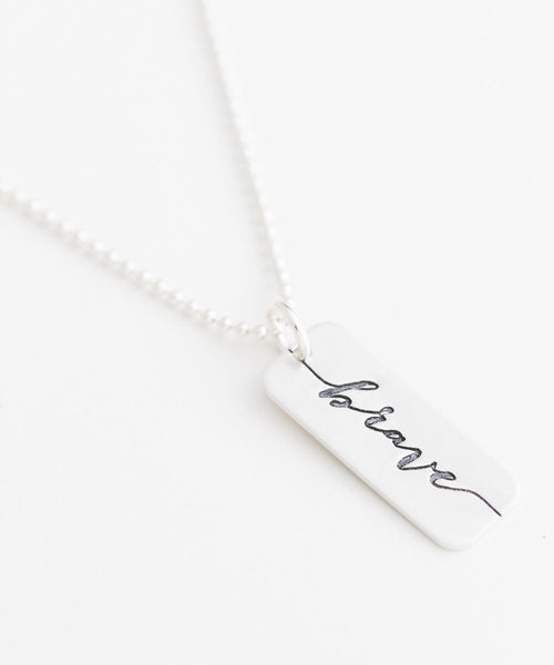 'Brave' Tag Necklace