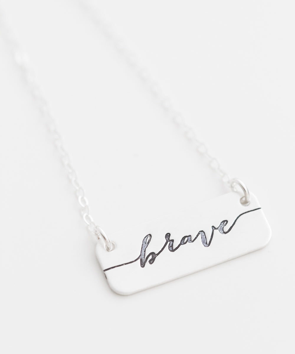 'Brave' Short Bar Necklace