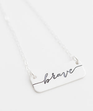 'Brave' Short Bar Necklace