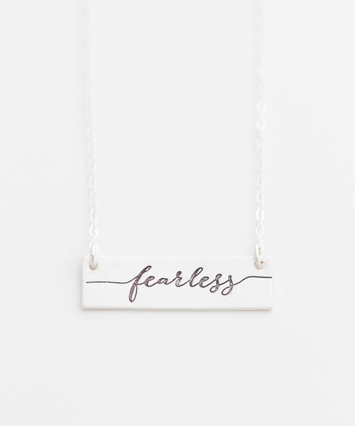 'Fearless' Bar Necklace
