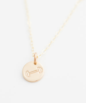 Barbell Tiny Coin Necklace