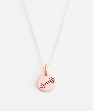 Barbell Tiny Coin Necklace