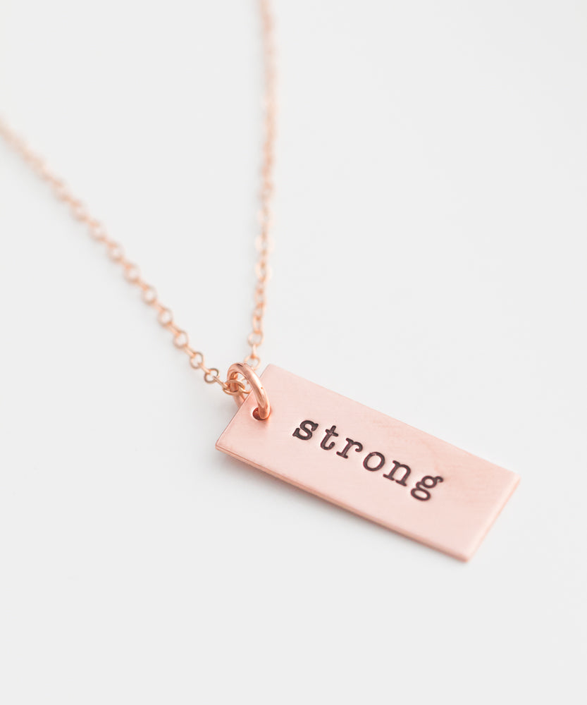'Strong' Tag Necklace