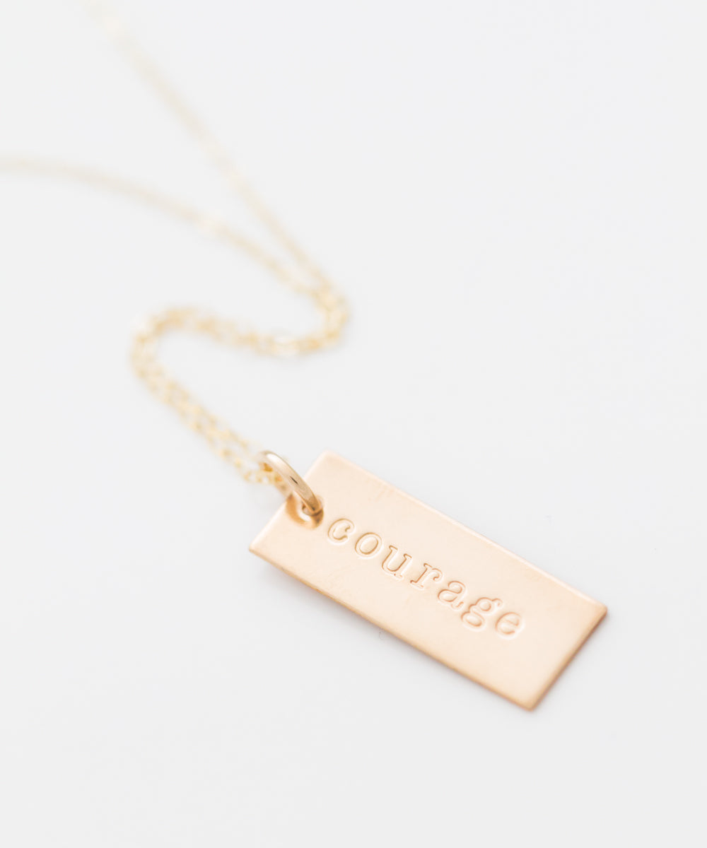 'Courage' Tag Necklace