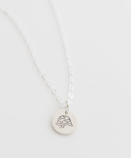 Army Helmet Tiny Coin Necklace