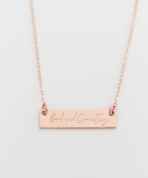 God And Country Petite Bar Necklace