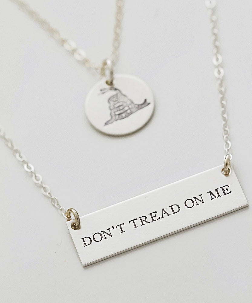 ‘Don’t Tread On Me’ Bar + Rattlesnake Coin Necklace