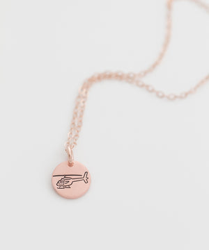 Helicopter Tiny Coin Necklace