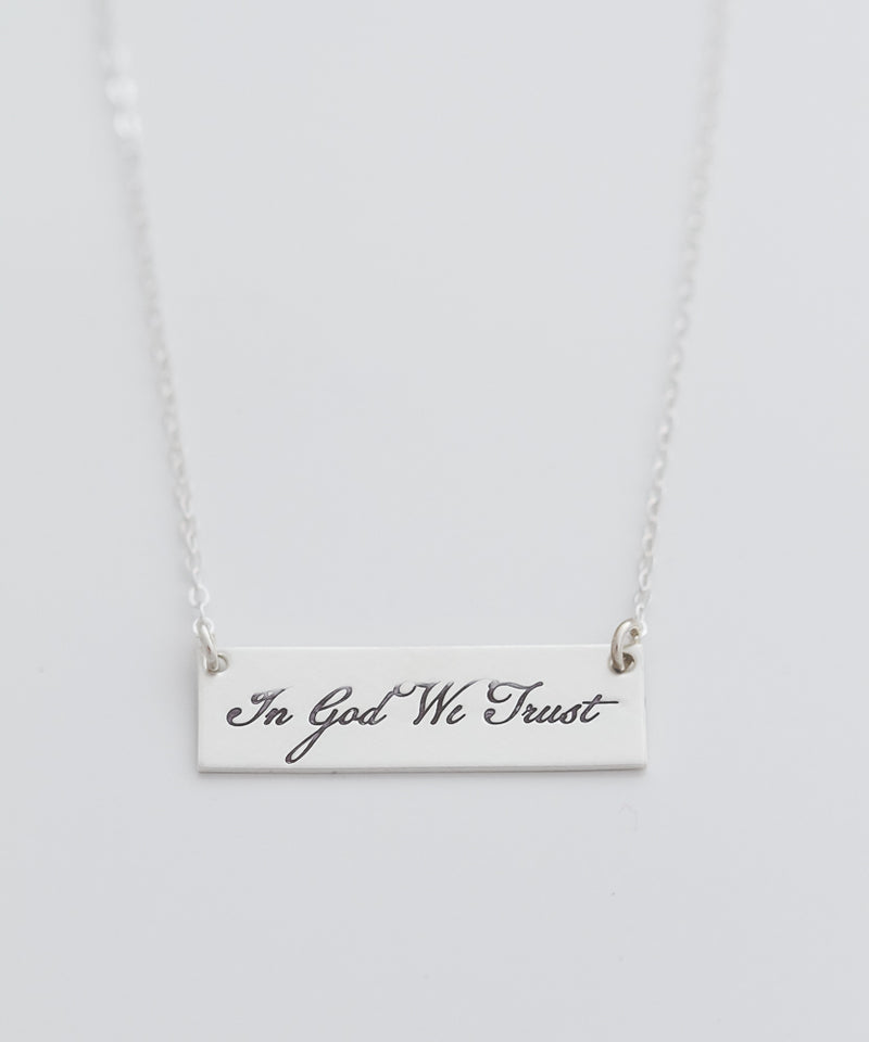 ‘In God We Trust’ Bar Necklace