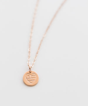United Hearts tiny coin necklace