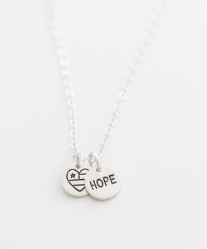 United Hearts + Hope Tiny Coin Necklace