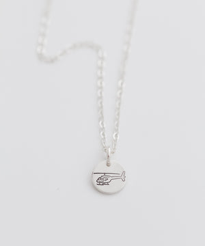 Helicopter Tiny Coin Necklace