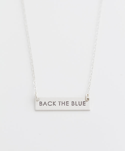 Back The Blue Petite Bar Necklace