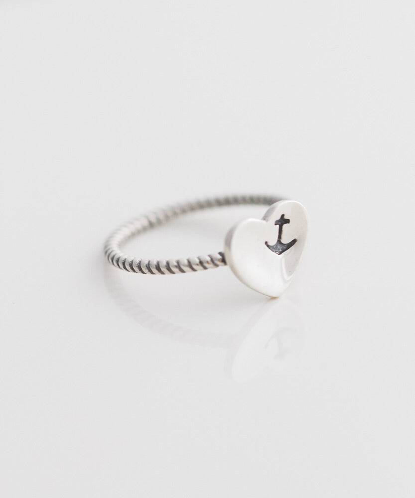 United States Navy Heart + Anchor Ring