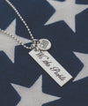 “We The People” Tag + American Flag Tiny Necklace