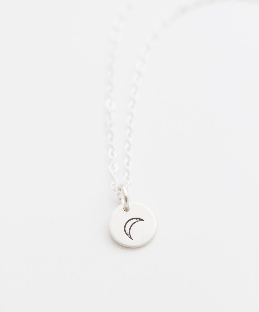 Crescent Moon Tiny Coin Necklace