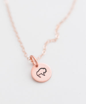 Bison Tiny Coin Necklace