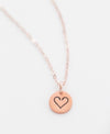 Fishhook Heart Tiny Coin Necklace